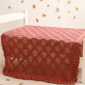 Hand Crafted Timelessness Pink Crochet Blanket Upcycled Handmade Vintage vibe